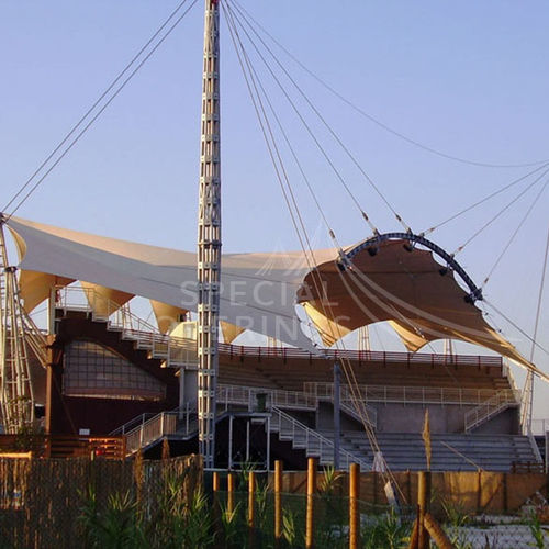 Structure tendue câble-membrane - GRANDSTANDS - A Tre Alban Coverings S.r.l. - pour couverture / avec membrane en pvc / pour terrain de sport