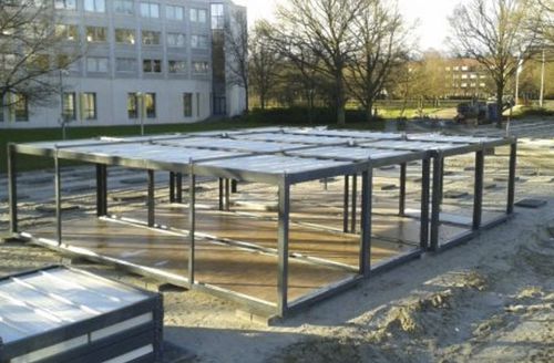 Structure tendue sur ossature métallique - EMERGENCY SETTLEMENTS NL - APEC Smart Steel Structures - pour abri / avec membrane en pvc / pour espace public