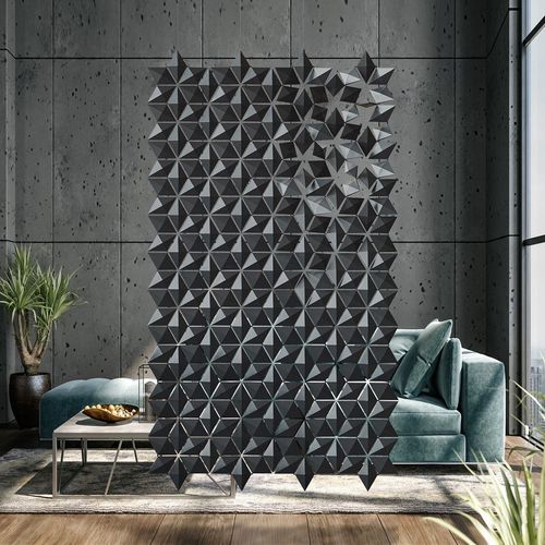 Cloison suspendue - Facet in Graphite - Bloomming - en aluminium / en acier inoxydable / professionnelle