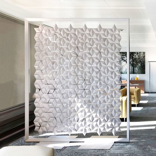 Séparateur d'espace en aluminium - FACET  - Bloomming - en acier inoxydable / en PC ABS / pour espace de réunion