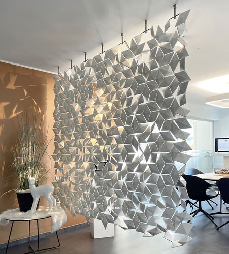 Séparateur d'espace en aluminium - FACET  - Bloomming - en acier / pour espace de travail / blanc