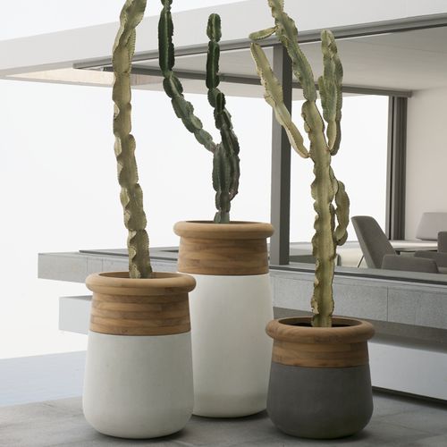 Jardinière en béton - SOMA - Indigenus - en bois / ronde / contemporaine