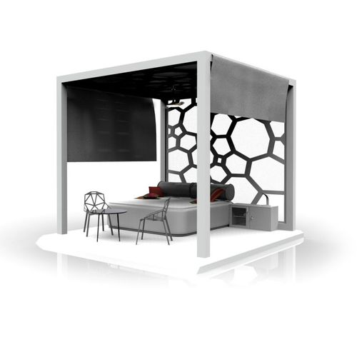 Gazebo en verre - SMART SOLAR CABANA - Didea International - toit en toile / pour espace public