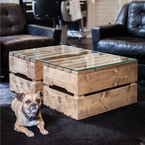 Table basse contemporaine - CRATE 2 - NOODLES NOODLES & NOODLES CORP. - en bois / rectangulaire / professionnelle