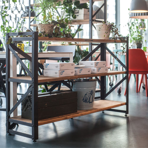 Étagère contemporaine - PX 140 MEDIUM - NOODLES NOODLES & NOODLES CORP. - en bois / en acier / en fer