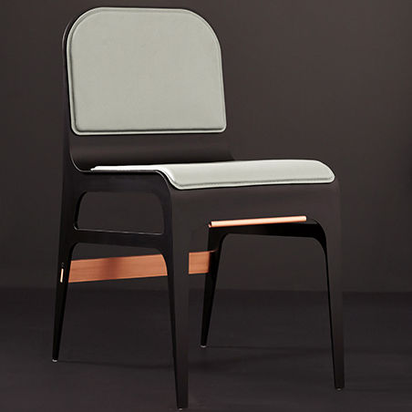 Chaise contemporaine - BARDOT - Gabriel Scott - d'intérieur / en cuir / avec piètement en acier