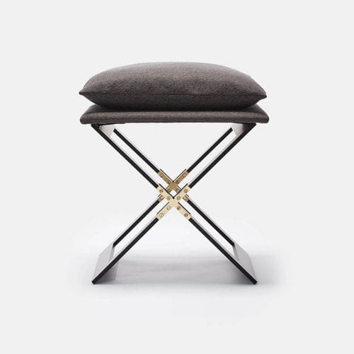 Tabouret contemporain - MARX - Gabriel Scott - avec piètement en acier / tapissé / à coussins