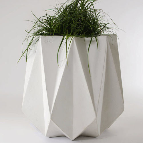 Pot de jardin en béton - KRONEN 65 WHITE CONCRETE  - Adam Christopher Design - à poser / vertical / professionnel