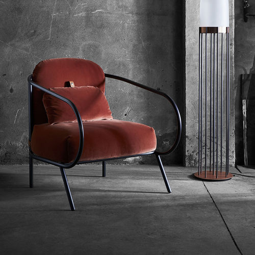 Fauteuil contemporain - MINIMA - MINGARDO - en velours / en polyuréthane / en fer