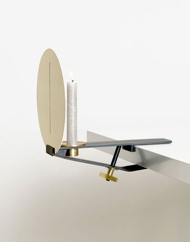 Bougeoir en laiton poli - SERA CLAMP - MINGARDO - en cuivre / en fer