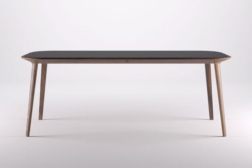Table à manger contemporaine - KALOTA - MITJA - en verre / en marbre / en bois massif