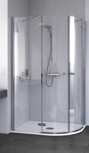 Paroi de douche battante - ID MATCH ROUND: 1192240/1192250 - Aqualux Bathroom Design - courbée / d'angle