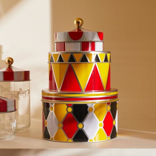 Boîte de rangement en acier inoxydable - CIRCUS - ALESSI S.P.A. - avec couvercle