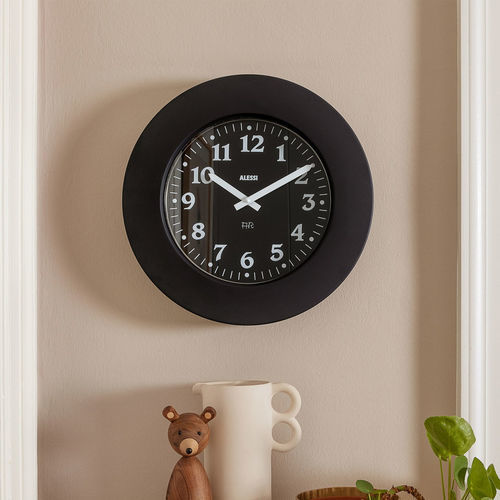 Horloge contemporaine - Momento - ALESSI S.P.A. - murale / analogique / en acier inoxydable