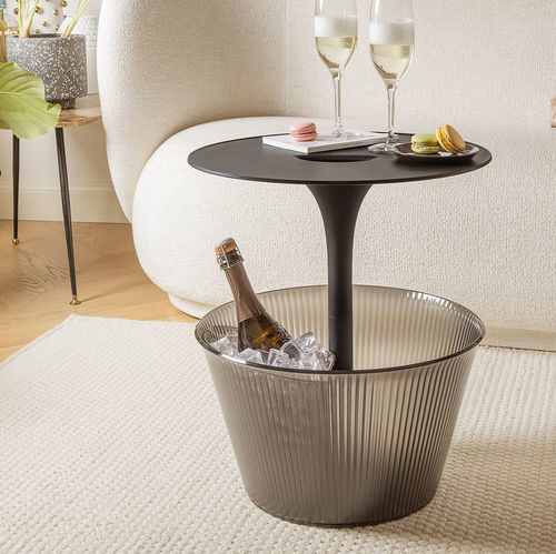 Table d'appoint contemporaine - Pick-Up - ALESSI S.P.A. - en chrome / avec piètement en métal chromé / ronde