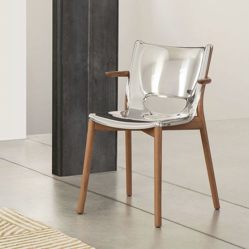 Chaise contemporaine - Poêle Collection - ALESSI S.P.A. - d'intérieur / en hêtre / en acier