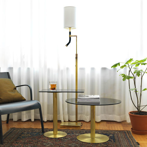 Lampe sur pied - Butler  - ORSJO - en laiton / en acier à revêtement par poudre / en tissu