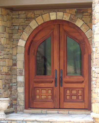 Porte d'entrée - MCCOMAS 507 - AppWood - en bois / battante / semi-vitrée