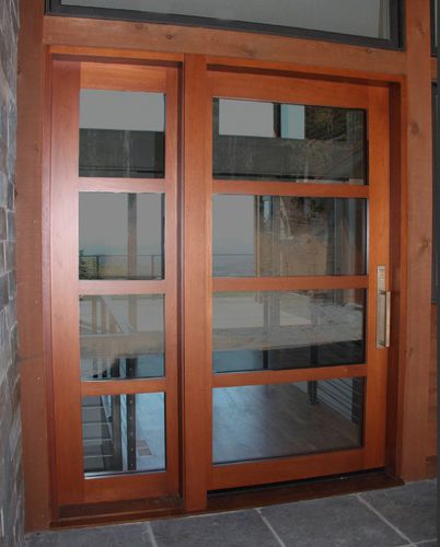Porte d'entrée - BOWERS 510 - AppWood - en bois / à pivot / vitrée