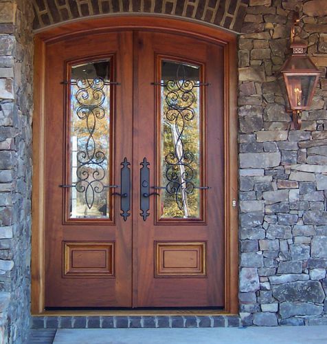 Porte d'entrée - DONNLEY 513 - AppWood - en bois / battante / semi-vitrée
