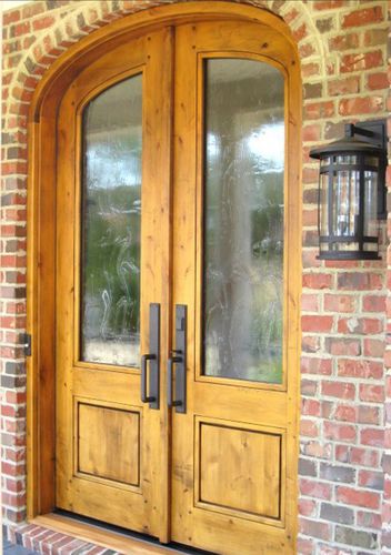 Porte d'entrée - LINVILLE STYLE 517 - AppWood - en bois / battante / semi-vitrée