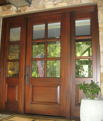 Porte d'entrée - ROWAN STYLE 518 - AppWood - en bois / battante / semi-vitrée