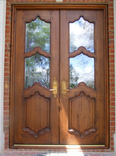 Porte d'entrée - CAUDLE 537 - AppWood - en chêne blanc / battante / semi-vitrée