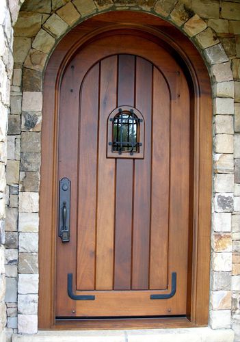 Porte d'entrée - DILGER 528 - AppWood - en bois / battante / semi-vitrée