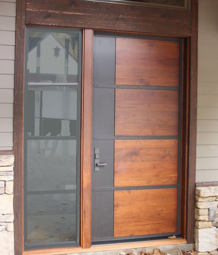 Porte d'entrée - HILL'S STYLE, MEEK'S 526 - AppWood - en bois / en métal / battante