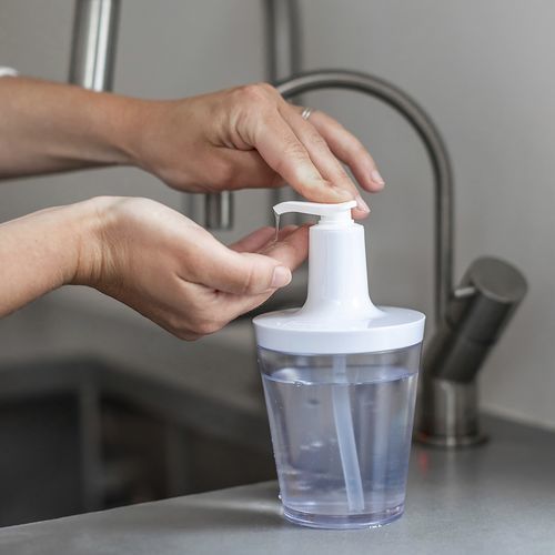 Distributeur de savon résidentiel - FLOW - Koziol - à poser / en plastique recyclé / manuel