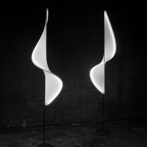 Lampe sur pied - LLLL.08 - llll - en aluminium / en tissu / design original