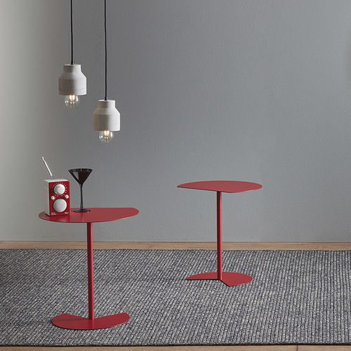 Table bistrot contemporaine - WAY - MEME DESIGN - en métal / avec piètement en métal / en forme de D