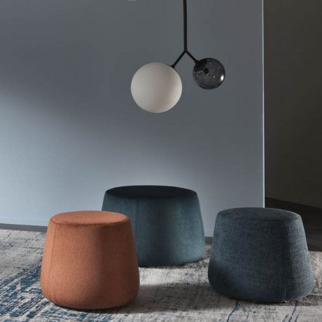 Pouf contemporain - EIRENE - MEME DESIGN - en tissu / en mousse de polyuréthane / rond