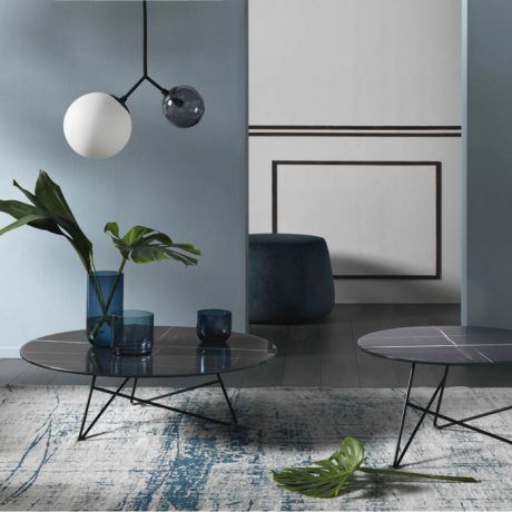 Table basse contemporaine - Ermione Vetro e Vetro-Marmo - MEME DESIGN - en verre / en marbre / avec piètement en métal