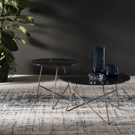 Table basse contemporaine - Ermione Privé - MEME DESIGN - en verre / en marbre / avec piètement en acier
