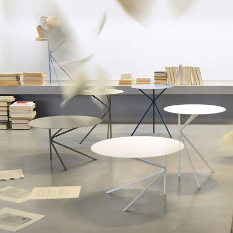 Table basse contemporaine - Twin - MEME DESIGN - en métal / avec piètement en métal / ronde
