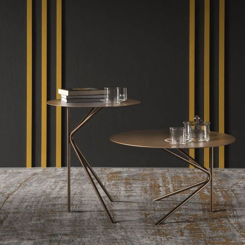 Table basse contemporaine - Twin Privé - MEME DESIGN - en métal / avec piètement en métal / ronde