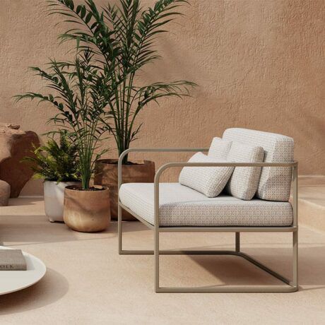 Fauteuil contemporain - Cruise - MEME DESIGN - en tissu / en tôle perforée / avec coussin amovible