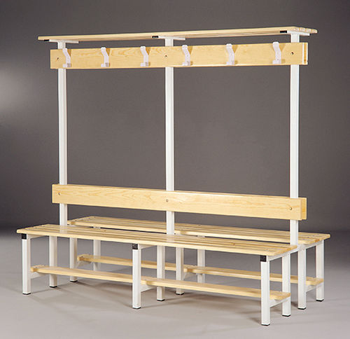 Banc de vestiaire contemporain - M.00 series - LAUSIN Y VICENTE S.L. - en pin / en acier / avec dossier
