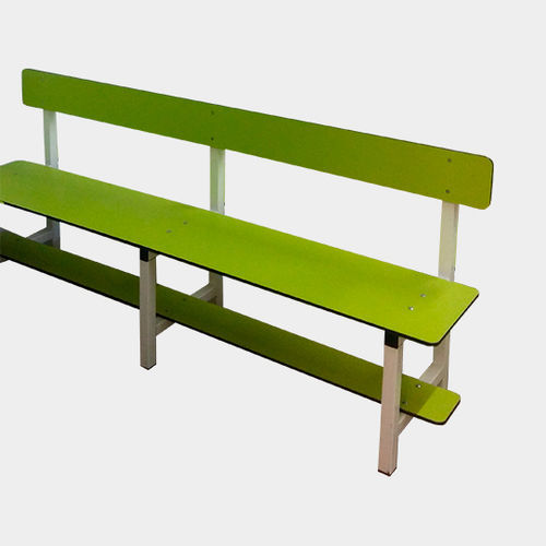 Banc de vestiaire contemporain - M.09 series - LAUSIN Y VICENTE S.L. - en acier inoxydable / en plastique / avec dossier