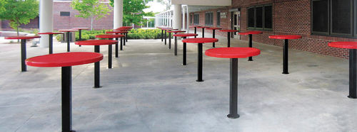Table mange-debout contemporaine - TALL FOOD COURT - Dero - en acier / carrée / ronde
