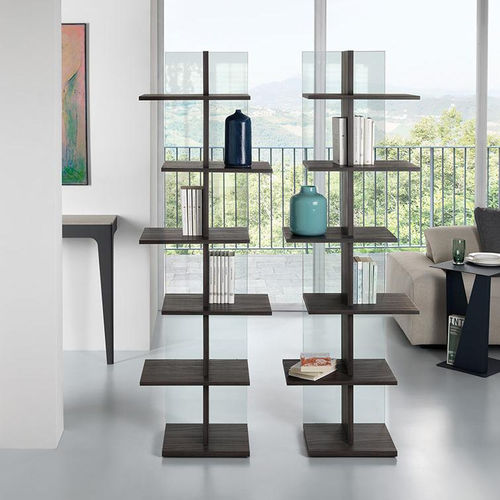 Bibliothèque contemporaine - STEP - pezzani home collection - en verre / en acier / vitrée