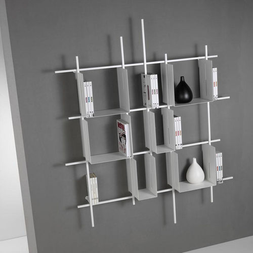Bibliothèque modulable - LIBRA  - pezzani home collection - murale / contemporaine / en acier