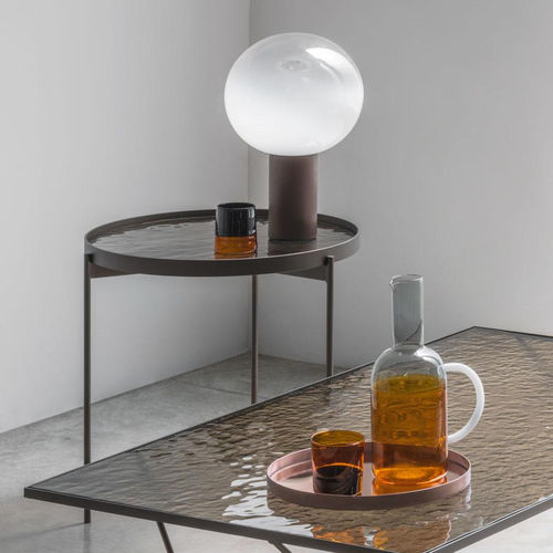 Table d'appoint contemporaine - ESPRIT - pezzani home collection - en verre / en marbre / avec piètement en tôle d'acier