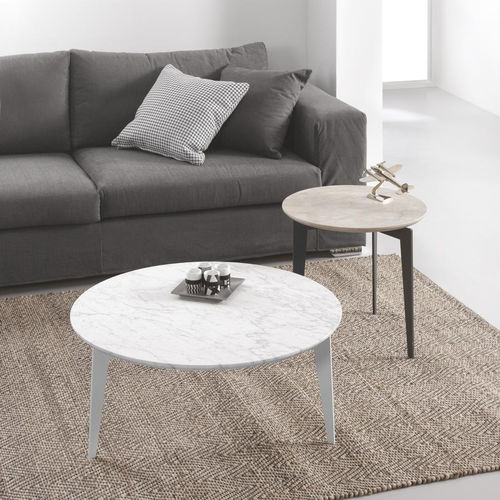 Table basse contemporaine - NORDIC - pezzani home collection - en verre trempé / en marbre / avec piètement en acier