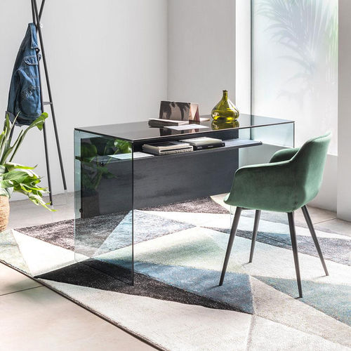 Bureau sur pied - SCRIBA NEW  - pezzani home collection - contemporain / en verre trempé / droit