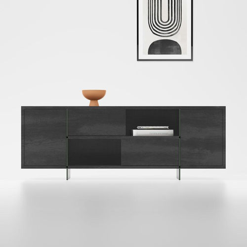 Buffet contemporain - MADISON - pezzani home collection - en aluminium / en verre / stratifié