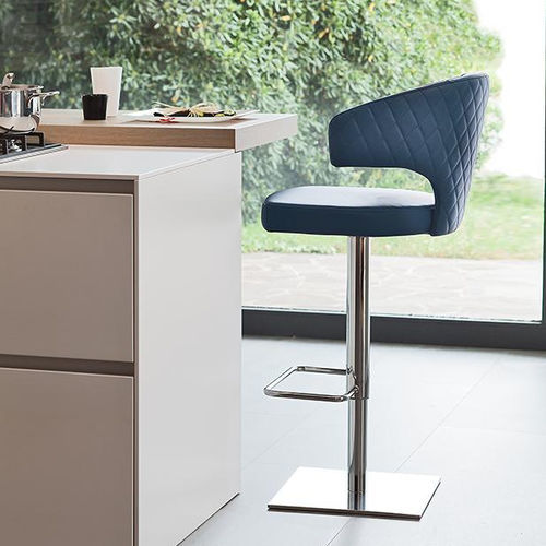 Chaise de bar contemporaine - OLIMPE - pezzani home collection - d'intérieur / en tissu / en cuir