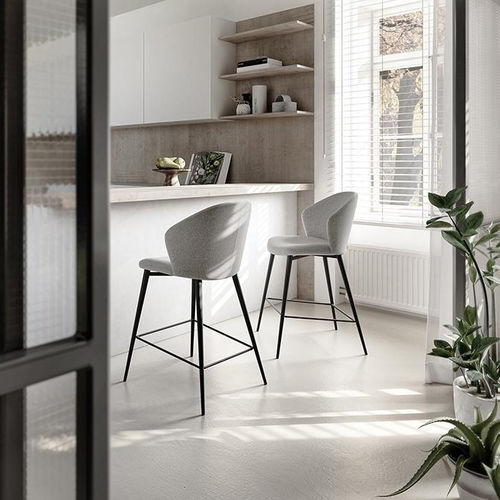 Chaise de bar contemporaine - POLLY - pezzani home collection - d'intérieur / en tissu / en cuir
