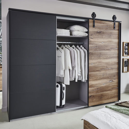Armoire contemporaine - RICHMOND  - WIMEX modern furniture - en chêne / à porte coulissante / noire